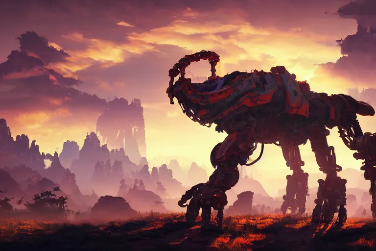 Image similar to scorcher machine mecanical creature robot of horizon forbidden west horizon zero dawn bioluminiscence global illumination ray tracing hdr fanart arstation by ian pesty and alena aenami artworks in 4 k