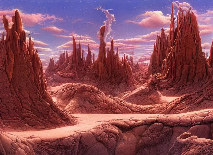 Prompt: strange surrealist detailed alien electronic-musical-instruments!! in a bryce 3d surrealist landscape biome, designed by john howe, and pixar!!, Michael Whelan art directs Dune (1984), hyper detailed, photorealistic, 8k, hd