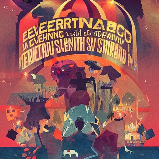 Prompt: Everything Everywhere All At Once by Daniel Kwan and Daniel Scheinert, movie poster, concept art