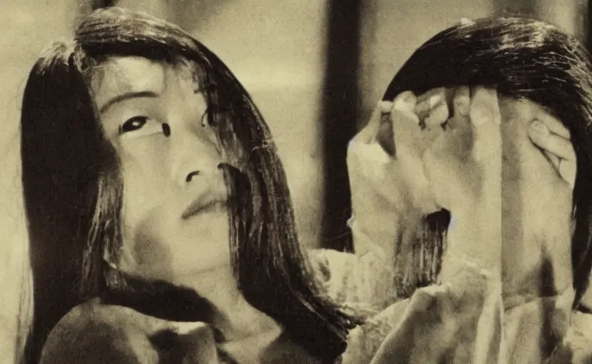Image similar to a woman, screenshot from a 1 9 6 0 s japanese art house film