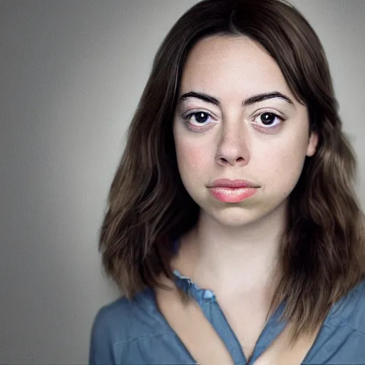 Image similar to a masterpiece portrait photo of a beautiful young woman who looks like a tai aubrey plaza