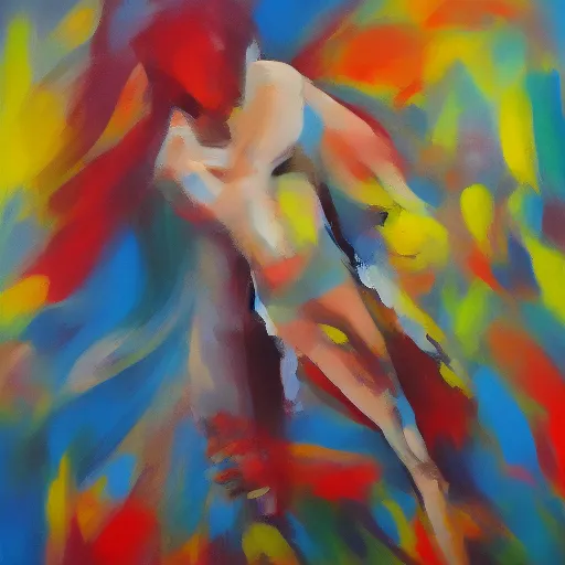 Image similar to love in motion, painting, modern art