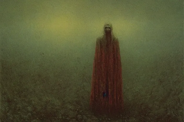 Prompt: horror film directed by beksinski, screeshot, photorealistic