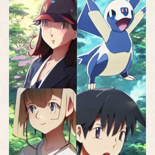 Prompt: a pokemon go card from 1 9 5 0, illustration, concept art, anime key visual, trending pixiv fanbox, by wlop and greg rutkowski and makoto shinkai and studio ghibli and kyoto animation and ken sugimori, symmetrical facial features, pocket monster companion, box art