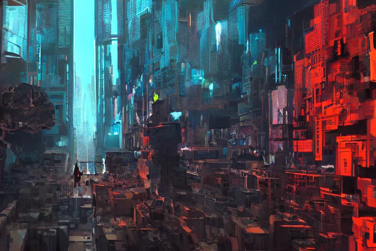 Cyberpunk City Street. Sci-fi Wallpaper Graphic by saydurf