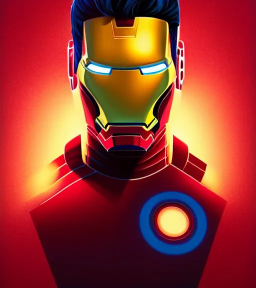 Image similar to icon stylized minimalist adam scott as iron man, loftis, cory behance hd by jesper ejsing, by rhads, makoto shinkai and lois van baarle, ilya kuvshinov, rossdraws global illumination