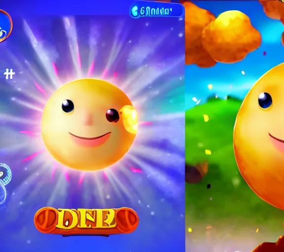 Image similar to cute sun headed 3 d character,'character select screen '!!!! game ui, crisp, ultra graphics, 4 k image