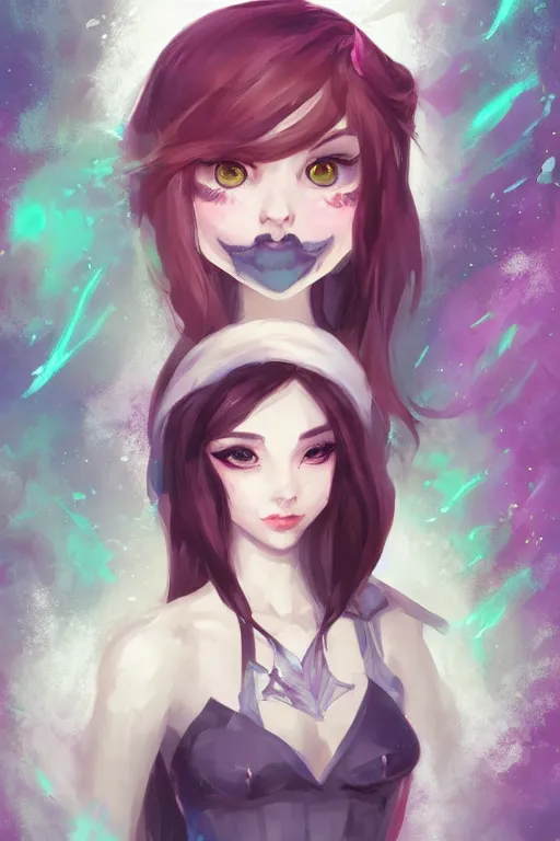 Image similar to a portrait of a cute fantasy girl by Ross Tran and loish