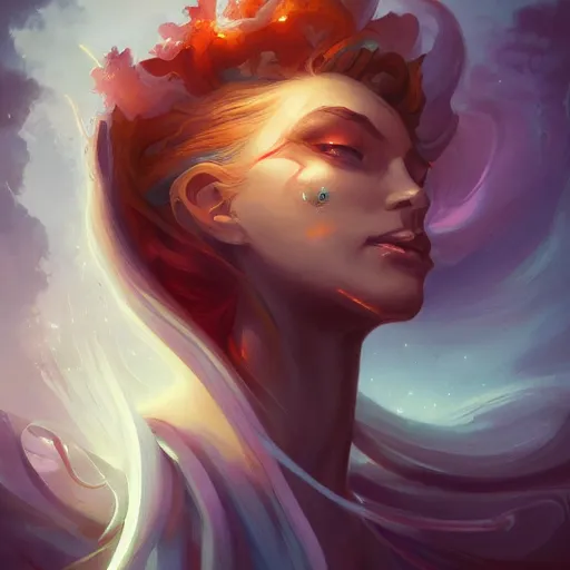 Image similar to portrait of a beautiful emanation, side profile, by pete mohrbacher and artgerm and wlop, digital art, highly detailed, intricate, fantasy, mystical, Trending on Artstation HQ, deviantart, unreal engine, 4K UHD image