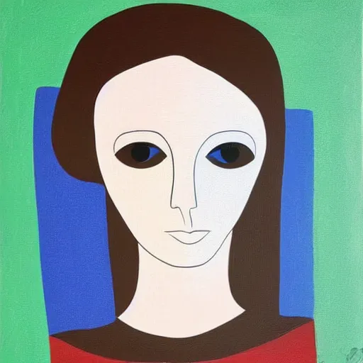 Image similar to chic boho portrait painting of a woman, Abstract Art, Art Print, by Gary Hume, trending on Saatchi Art