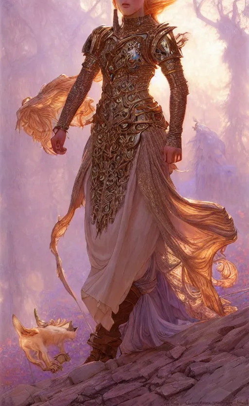 Image similar to highly detailed full body portrait of a enchanted wolf in the form of a beautiful young princess. d & d, art by donato giancola and ruan jia and carl larsson and magali villeneuve. trending on artstation, intricate details, energetic composition, golden ratio, concept art, illustration, elegant art