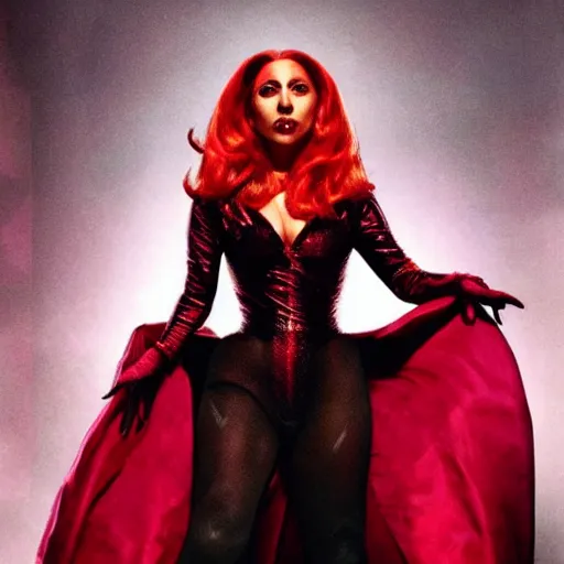 Prompt: lady gaga as the scarlet witch