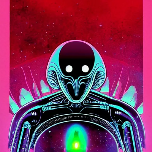 Image similar to alien poster art by kim jung giu