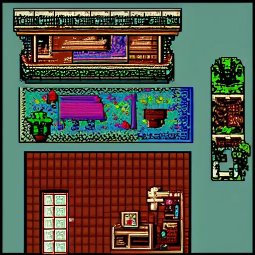 Image similar to 9 0 s bedroom, beautiful detailed pixel art, intricate details, beautiful, dithered gradients, volumetric lighting, old school computer game graphics, crpg, d & d, pixel art