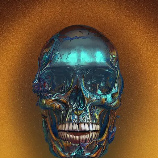 Image similar to portrait_of_a_melting_skull._intricate_abstract._intricate_artwork._by_Tooth_Wu_wlop_beeple_dan_mumford._octane_render_trending_on_artstat