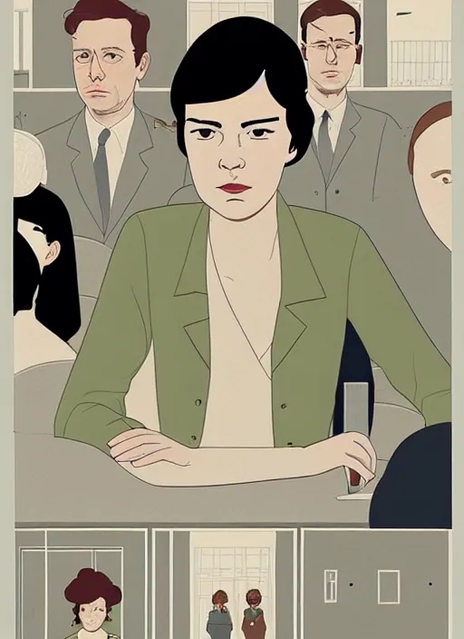 Image similar to a portrait of a pretty young lady by adrian tomine