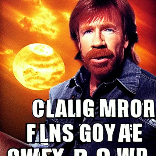 Image similar to chuck norris fighting god