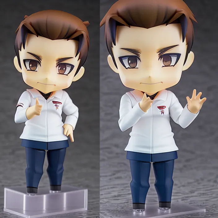 Image similar to a anime nendoroid of elon musk, car tesla 3, figurine, product photo, osamu tezuka, macoto takahashi, chibi, q posket, 8 k realistic, 3 d, cryengine, exquisite, two hands, smile, focus, symmetrical face, artstation, frostbite 3 engine