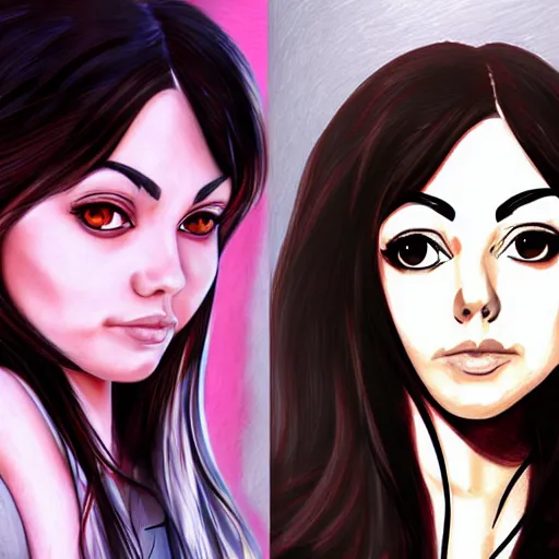 Image similar to a portrait of mila kunis, anime art style