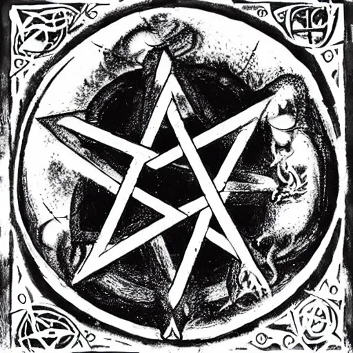 Image similar to goetia demonology seal of queerness, occult pentacle of the spirit of queerness, kabbalistic amulet of queerness, summoning circle of fluid orientation, chaos magick sigil of the queer