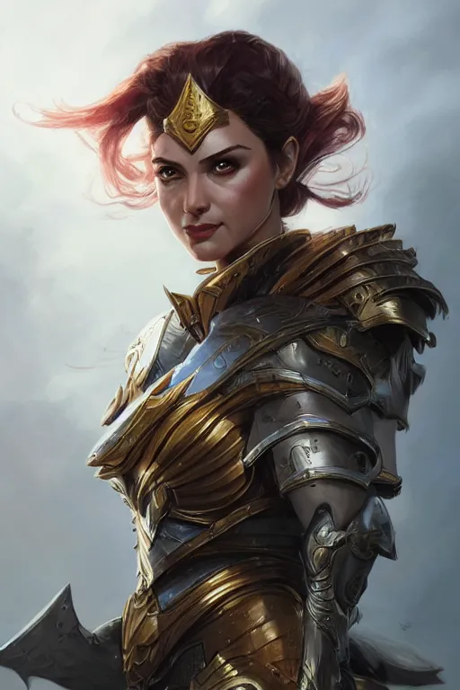 Image similar to amazon valkyrie athena, d & d, fantasy, portrait, highly detailed, headshot, digital painting, trending on artstation, concept art, sharp focus, illustration, art by artgerm and greg rutkowski and magali villeneuve