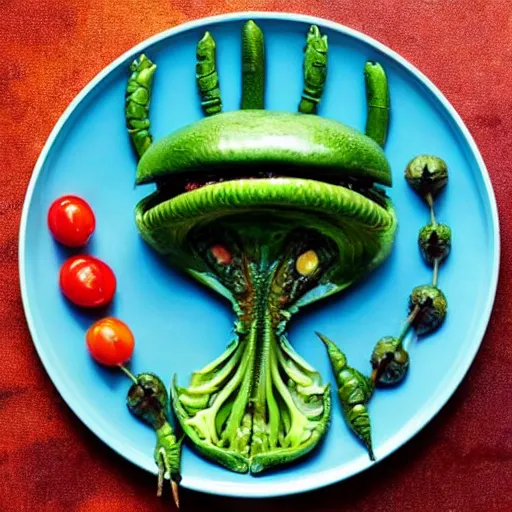 Image similar to a plate of alien food