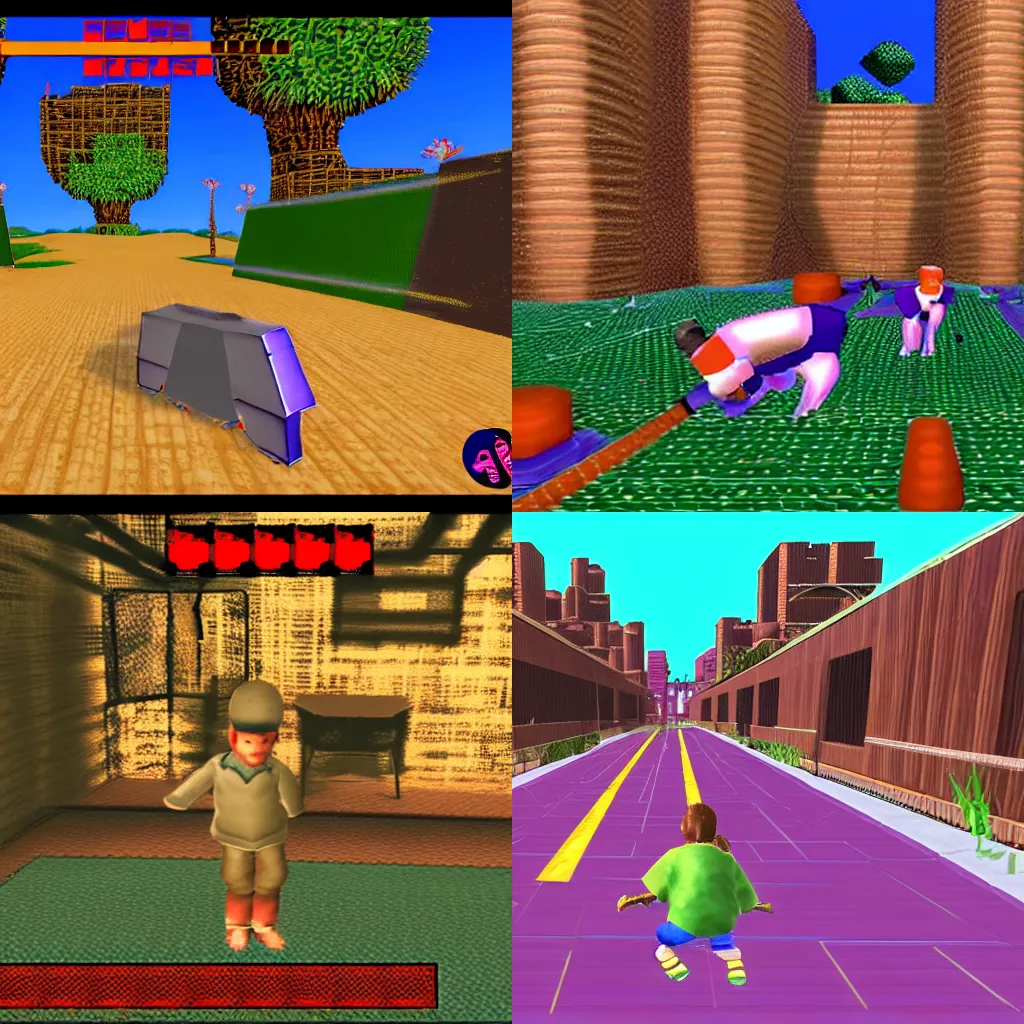 Prompt: a first person bongo simulator game on PS1.