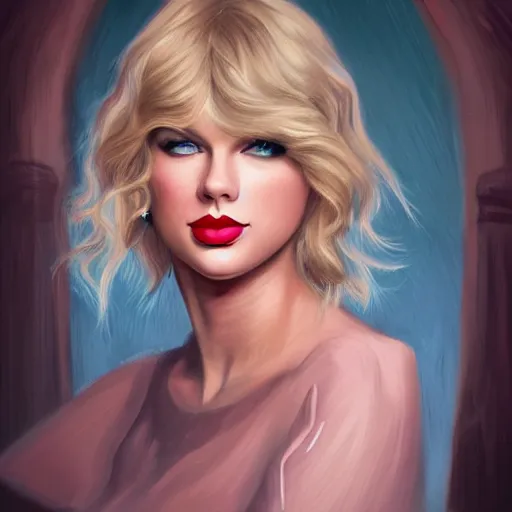 Prompt: romantic painted portrait of taylor swift by destiny 2 concept artists