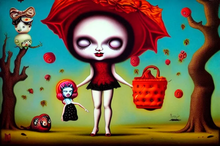 Prompt: pop-surrealism Lowbrow art painting in the style of Mark Ryden