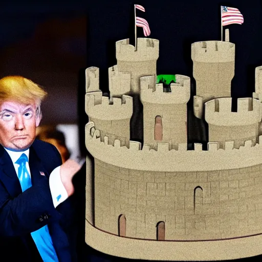 Image similar to donal trump building a castle in medeival times