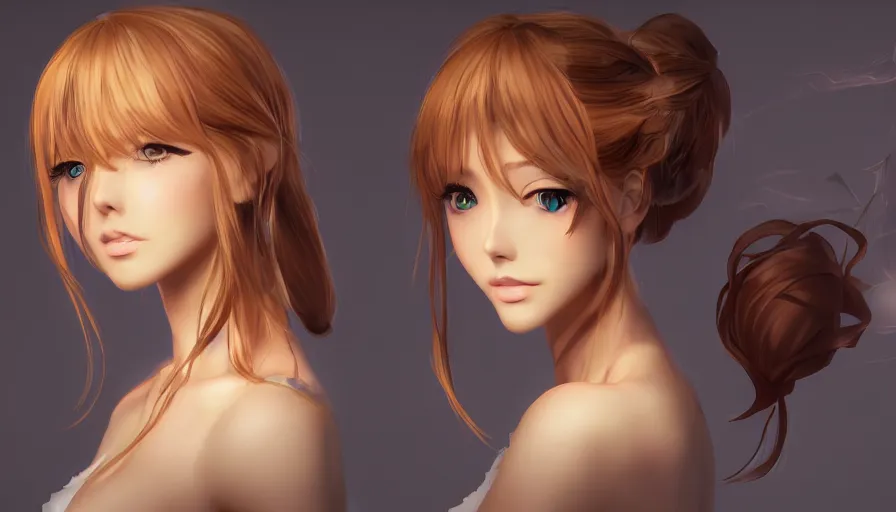 Prompt: portrait of the most beautiful woman, anime style character, clean soft lighting, backlit beautiful face, clean brush stroke, 8 k character concept art, by wolp ， 3 d