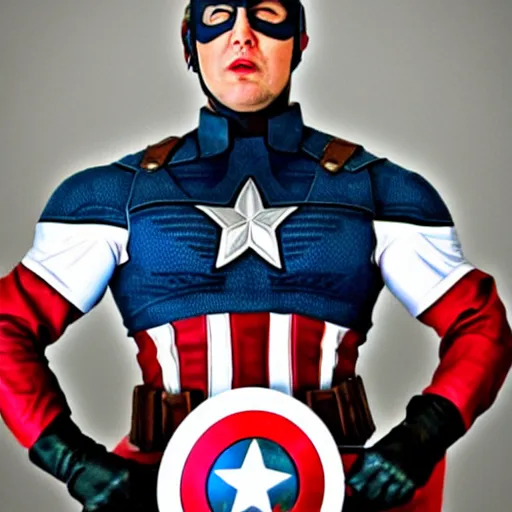 Image similar to the dude as captain america