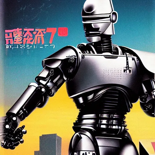 Image similar to japanese vhs cover art robocop ai h - 7 2 0 w - 5 1 2