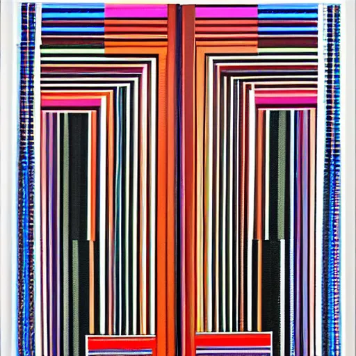 Image similar to a fine art of a indigenous cheyenne woman inspired by yaacov agam