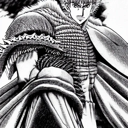 Image similar to Giga chad in berserk manga by Kentaro Miura