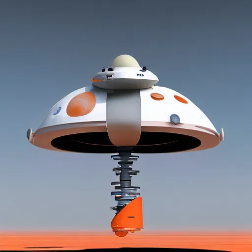 Prompt: a Space X design inspired, huge, white colored, tall, rounded rectangular shaped five-level cargo personnel planetary transport vehicle with orange accents, wires and tubes, communication systems, antennas, hemisphere shaped life support on top, stairs, big off road wheels, on a flat desert planet, bright sunlight, high quality, 3D render, long shot, clear blue sky, detailed, sharp