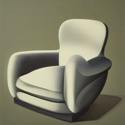 Prompt: danny devito gifting you a modern 6 0 s style designed chair, eggshell color, renaissance still life painting, masterpiece, realistic light and shadow, trending on artstation, highly detailed, photorealism