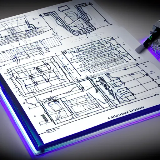 Image similar to uv light new concept, portable, technical schematic with notes