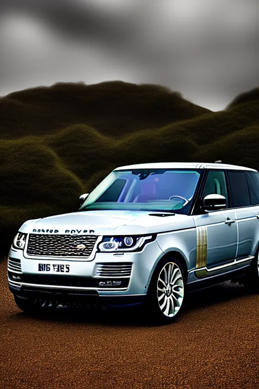 Image similar to drove land rover range rover in hill, aesthetic, popular subject art style, pop art style, by mike swiderek, jorge lacera, ben lo, tyler west,, ultrarealistic, sharp focus, intricate, ultra high definition, ultra resolution details, no duplicate, proportional, shadow effect, baroque environment