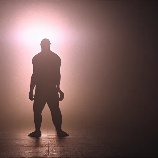 Image similar to a still of mike tyson, cinematic, 4 k, god rays through fog