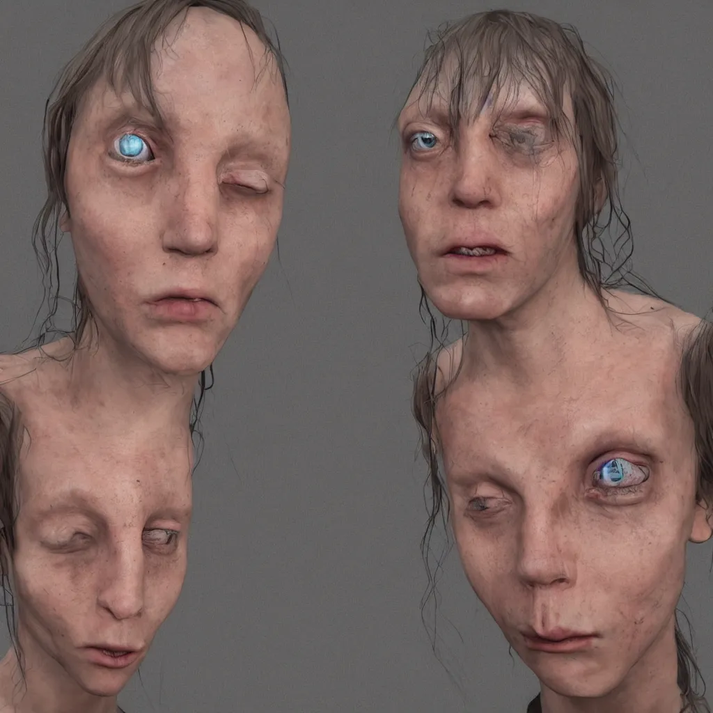 Prompt: the face of psychosis in modern world, 16 K 3D, ultrarealistic, weird concept art, cry engine
