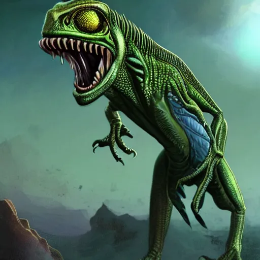 Image similar to alien lizardfolk