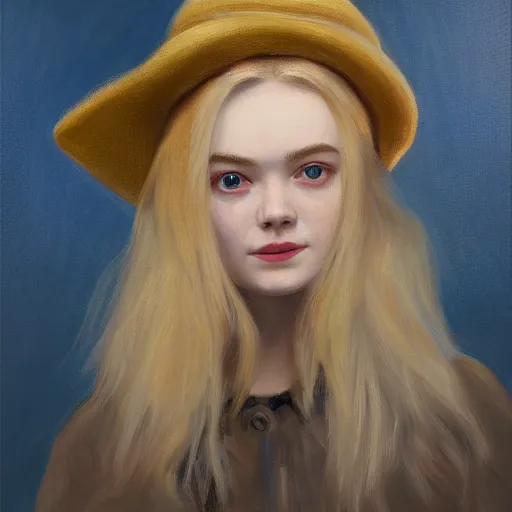 Prompt: portrait of a elle fanning with blonde hair and captain's hat, asleep, detailed realism face in painting, detailed beautiful portrait, oil painting masterpiece, 8 k resolution, smooth, sharp focus, trending on artstation, by rembrandt