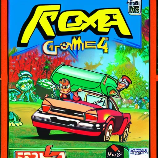 Image similar to video game box art of a commodore 6 4 game called frogger remix edition, 4 k, highly detailed cover art.