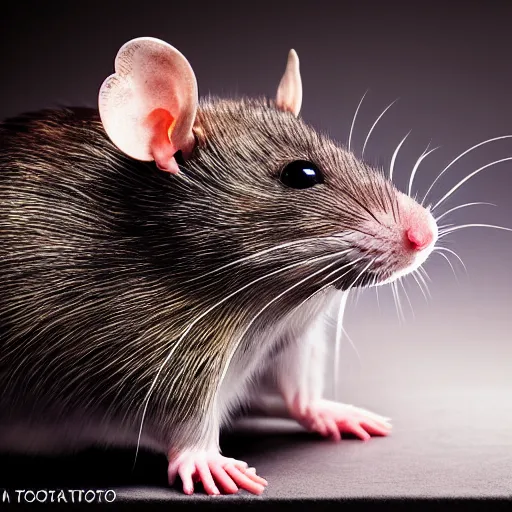 Prompt: !dream A painting a photo of a rat, professional photography, studio lighting