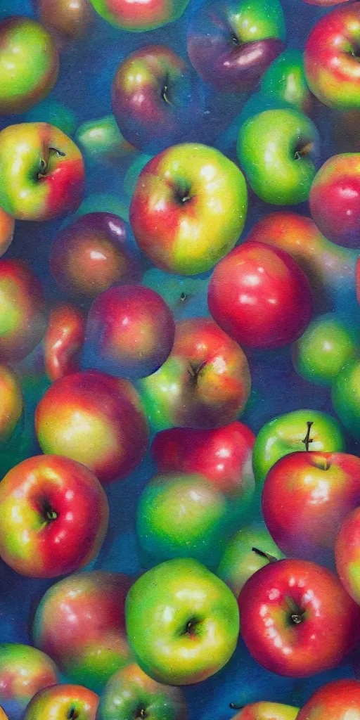 Image similar to a mural of an apple galaxy