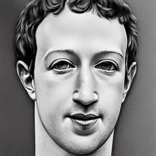 Prompt: 1700s portrait close up mark zuckerberg pencil color drawing on paper