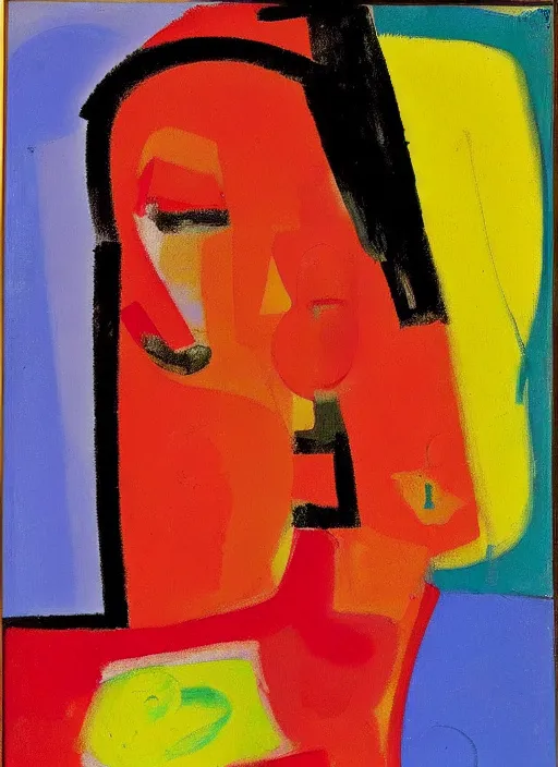 Prompt: expressive abstractionism, portrait of a girl, painting by willem de kooning,