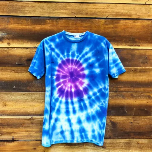 Image similar to A tie-dyed t-shirt with a Kirkland logo