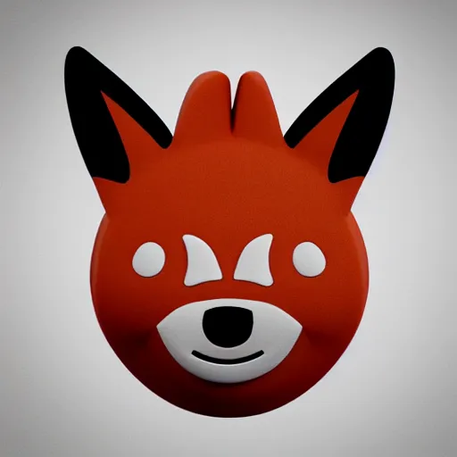 Prompt: matte colored 🦊 emoji made of clay, 3D render, perspective, studio, white background